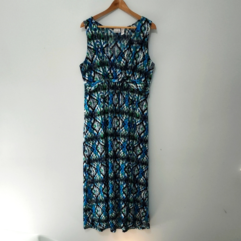Kim Rogers Maxi Dress Size Petite XL Spring Summer Casual Beachy Vacation Resort